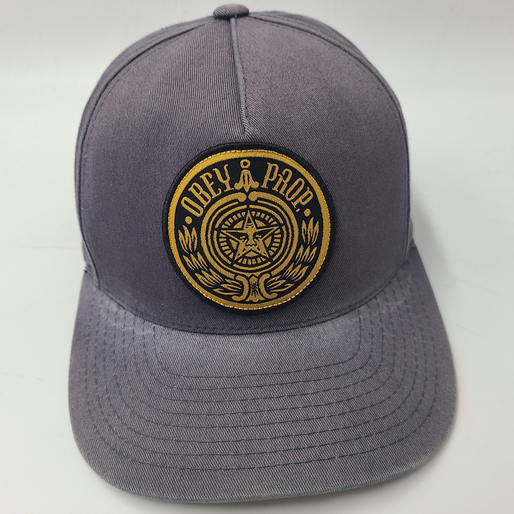 Obey Hat Snapback Blue Yellow Distressed Prop Flat Brim Skate Skateboard Men‎